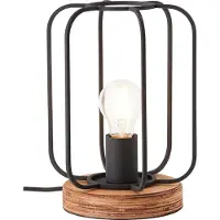 Brilliant Lámpara De Mesa Tosh Industria Negra/Madera Máx. 40W E27 Con Interruptor