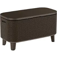 Keter Mesa de jardín Bevy Bar Cool, color marrón, estilo ratán