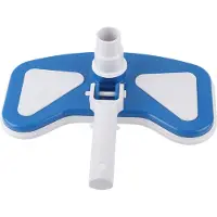 Gistuch Cepillo de succión para piscinas, curvado, de color azul y blanco, de 12 pulgadas. Herramientas para piscinas