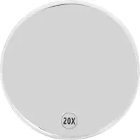Gistuch Espejo de aumento de 20x con 3 ventosas, que ahorra espacio, portátil, redondo, resistente, ideal para maquillaje en el baño, color blanco