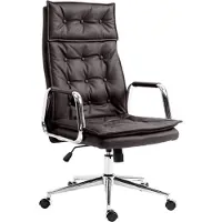 BellaFurn Silla de oficina ergonómica de cuero. Silla de oficina con ajuste sin elementos de sujeción y sin necesidad de mantenimiento. Color: marrón