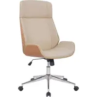 BellaFurn Silla de oficina moderna - Silla de escritorio - Giratoria, alta comodidad | Color: Natural/Crema