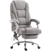 BellaFurn Silla de masaje ergonómica – Silla de oficina cómoda – Regulable en altura y con reposapiés | Color: Gris
