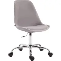 BellaFurn Silla de oficina de terciopelo – Asiento ergonómico con altura ajustable – Diseño moderno | Color: Gris