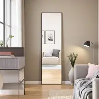 Moonbite Espejo cosmético rectangular de vidrio templado, con marco de aluminio , de 1400 x 400 mm, con un diseño elegante y moderno, ideal para dormitorios o baños