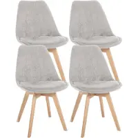 BellaFurn Juego de 4 sillas de comedor – sillas para la cocina – cómodas y fáciles de limpiar | Color: Beige | Material: Cuerda