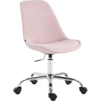 BellaFurn Silla de oficina de terciopelo – Asiento ergonómico con altura ajustable – Diseño moderno | Color: Rosa