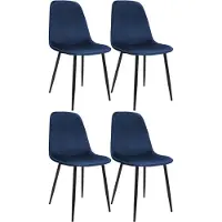BellaFurn Juego de 4 sillas de comedor de terciopelo. Sillas de terciopelo. Comodidad de asiento óptima. Estructura de metal resistente