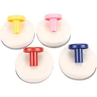 Gistuch Ganchos con ventosa, sistema de cierre con un solo toque, gran sujeción, decorativos para coronas, espejos de baño, para colgar, paquete de 4 unidades, en rojo, amarillo, azul y rosa