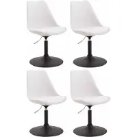 BellaFurn Juego de 4 sillas de comedor – sillas para cocina – diseño cómodo y giratorio de 360° | Color: Blanco | Color base: