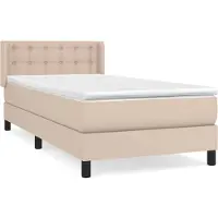 Syfax Cama box spring con colchón cuero sintético capuchino 100x200cm