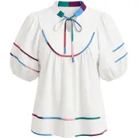 Imily Bela Blusa azul oscuro / esmeralda / rojo vivo / blanco