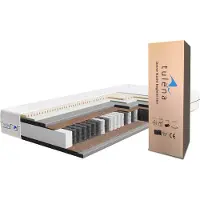 TULENA : Colchón de muelles ensacados, 120 x 200 cm. Capa de espuma viscoelástica y látex H4/H5. Funda lavable. Comfort Plus