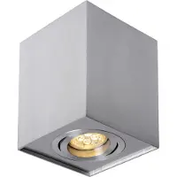 NCC-Licht Deckenleuchte Aufbauleuchte Downlight Eckig Aluminium silber GU10 Fassung schwenkbar