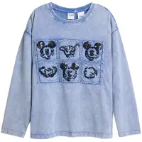 Desigual , Camiseta manga larga Mickey Mouse, NiñOs, Algodon, Azul, 13/14
