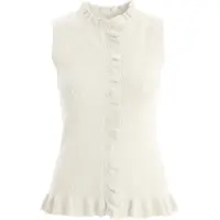 Imily Bela Chaleco de punto blanco lana
