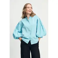 Pom Amsterdam Blouse - Poplin Sky Blue Talla: 42 | Blusas Outlet | Mujer | Azul