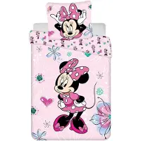 Disney Juego de sábanas de algodón con diseño de Minnie Mouse de , suave y cómodo, de 160x200 cm y 70x80 cm