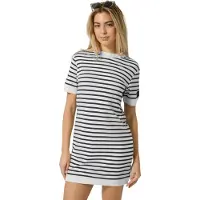 Super.natural - Women's Casual Stripe Bio Dress - Vestido size M, blanco/gris