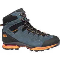 Hanwag - Zapatillas de senderismo Hombre - Makra Trek Gtx Steel/Orange de Cuero - Talla 42,5 - Gris