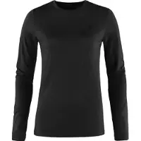 Fjällräven - Women's Abisko Wool L/S - Camiseta de manga larga de merino size L, negro