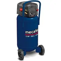 MECAFER Compresor vertical 425790, 50 litros - Compresor coaxial sin aceite, color azul