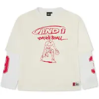 AND1 Camiseta ecru / rojo / blanco