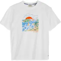 Scotch & Soda Graphic Tee Bright White Talla: M | Camisetas con Decoración Impresa Outlet | Hombre | Blanco