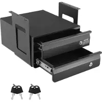 Sweiko Cajón debajo del escritorio con estante, mueble de escritorio de montaje en suelo, 365x335x250 mm, de 2 compartimentos
