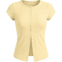 Imily Bela Camiseta amarillo claro
