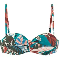 Buffalo Top de bikini marfil / azul cian / marrón rojizo / verde oscuro