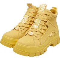 Buffalo Botines con cordones 'Aspha' limón / blanco