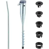 Relaxdays , anclaje para suelo, parasol y tendedero, para varillas de 25-55 mm de diámetro, para insertar en el suelo, acero inoxidable, color plateado/gris