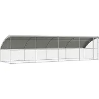 vidaXL Jaula para perros, 4 unidades, color plateado, 8 x 2 x 2 metros, acero galvanizado