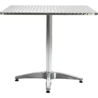 Syfax Mesa de jardín de aluminio plateado 80x80x70 cm