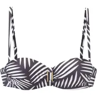 LASCANA Top de bikini antracita / blanco