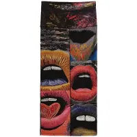 Desigual , Falda punto estampada, Mujer, Viscosa, Negro, XS