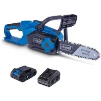 Scheppach Sierra de cadena inalámbrica C-CS254-X SET S, con una longitud de corte de 25,4 cm, batería de 20V IXES de 2Ah + cargador