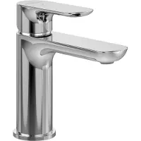Villeroy & Boch Grifo monomando para lavabo V&B, con arranque en frío, modelo O.Novo, sin sistema de desagüe con varillas, acabado cromado