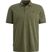 PME Legend Camiseta 'Polo shirt with stripe pattern and flight pocket' verde