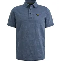 PME Legend Camiseta 'Polo shirt with allover jacquard pattern' azul oscuro
