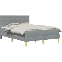 vidaXL Estructura de cama con colchón, color gris claro, 120 x 200 cm, tapizada