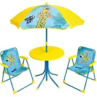 Fun House Conjunto de sillas para niños, MARSUPILAMI, color amarillo, 2 sillas plegables, sombrilla