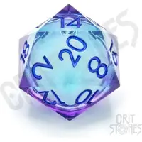 GlassStaff Critstones Misterio Claro De Luna Dado De Núcleo Líquido D20 3 Cm