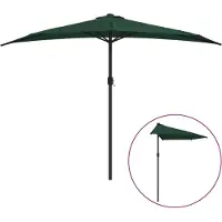 Syfax Sombrilla de balcón semicircular palo aluminio verde 300x155cm