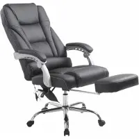 BellaFurn Silla de oficina con masaje - Silla ergonómica, diseño para la relajación, cuero de alta calidad | Color: