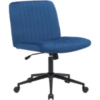 BellaFurn Silla de oficina – Silla giratoria ergonómica – Regulable en altura y con giro de 360 grados | Color: Azul | Material: Suave