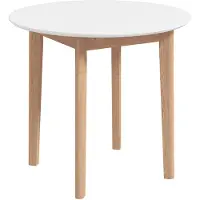 HOMCOM Mesa de comedor , mesa redonda de cocina para 2 personas, mesa de comedor, madera, blanca