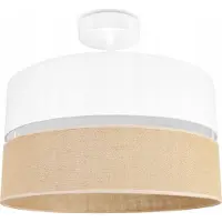Light11 HOME Lámpara de techo, pantalla de lámpara de yute, 40 cm, blanca