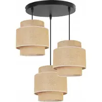 Light11 HOME Lámpara colgante, lámpara de techo, pantalla de lámpara, estilo bohemio, material yute